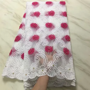

beaded lace fabric embroidery high quality african lace white french net lace fabrics for wedding 5yards per lot