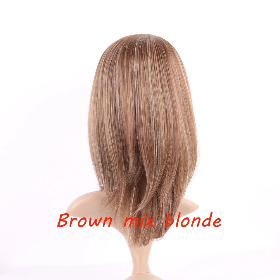 Snoilite прямые синтетические парики для афро-американских черных женщин длинные коричневые смешанные двухцветные парики с челкой - Цвет: P4/613