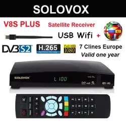 Receptor de satellite V8S Plus DVB-S2 цифровой FULL HD испанско-португальский 7 линий CCCAM Youtube Biss Key satellite finder pk tv box