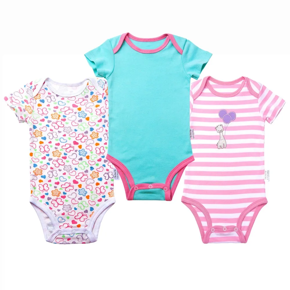 

3 pcs/Lot Baby Boy Bodysuits Short Sleeves Boy and Girl Clothes Summer Infant Jumpsuit Body Suit for Newborn Baby Clothing Set