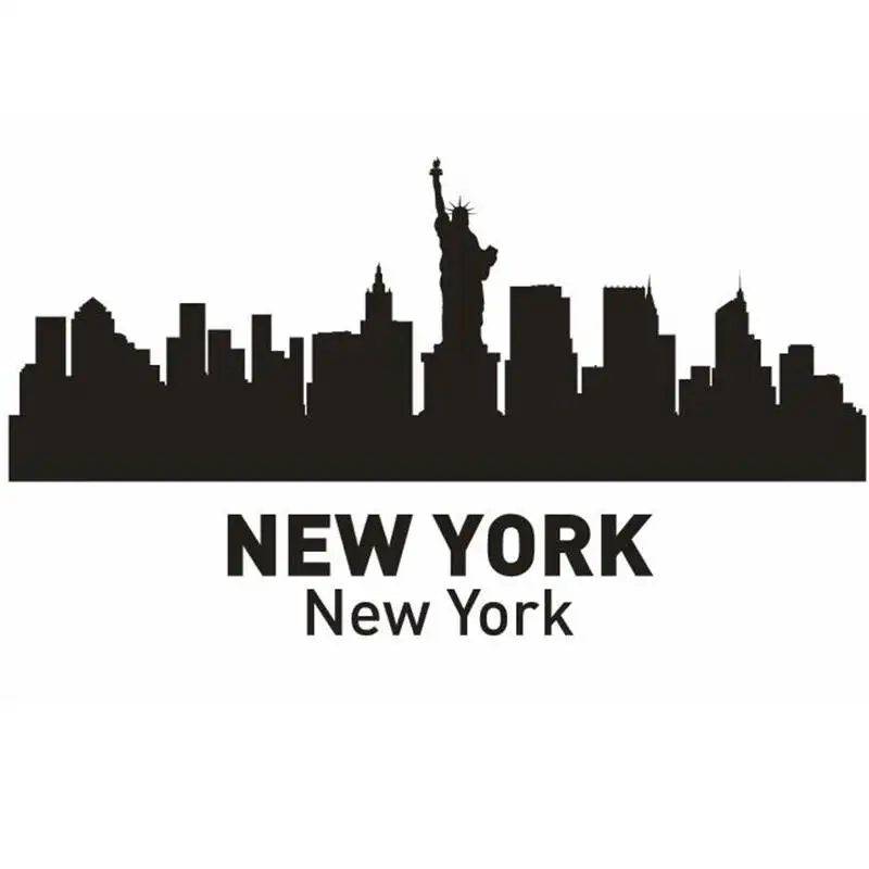 

NEW YORK City Decal Landmark Skyline Wall Stickers Sketch Decals Poster Parede Home Decor Sticker