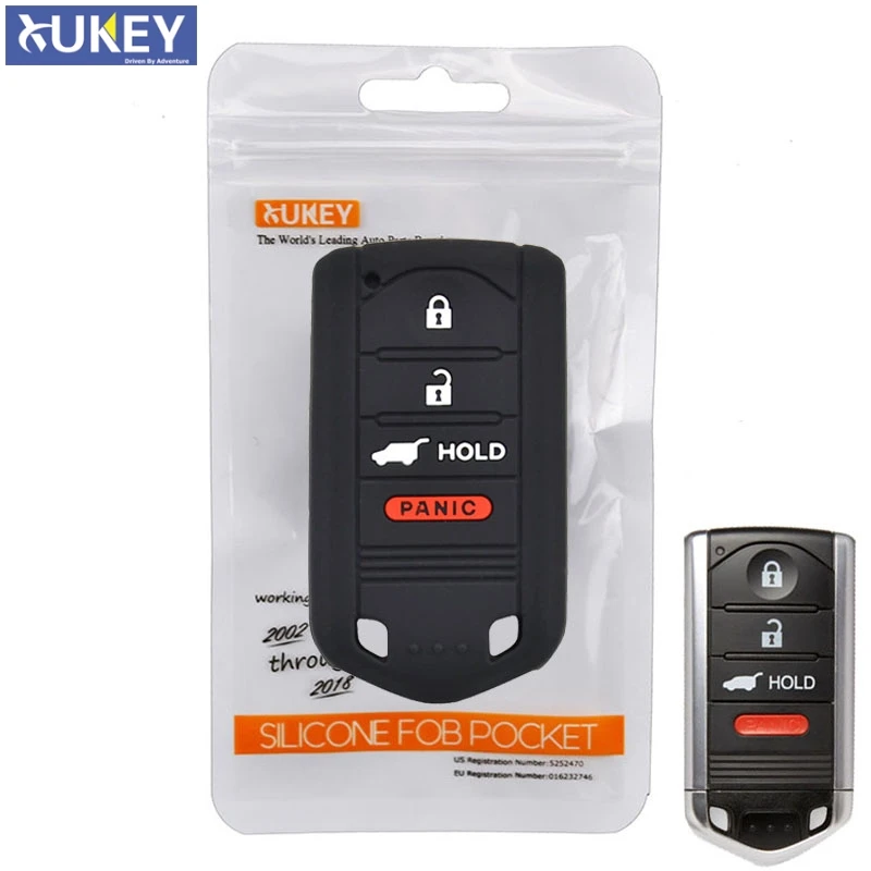 

For Acura ILX RDX ZDX TL 2009-2015 Silicone Remote Key Case Fob Shell Cover Skin Holder 4 Button