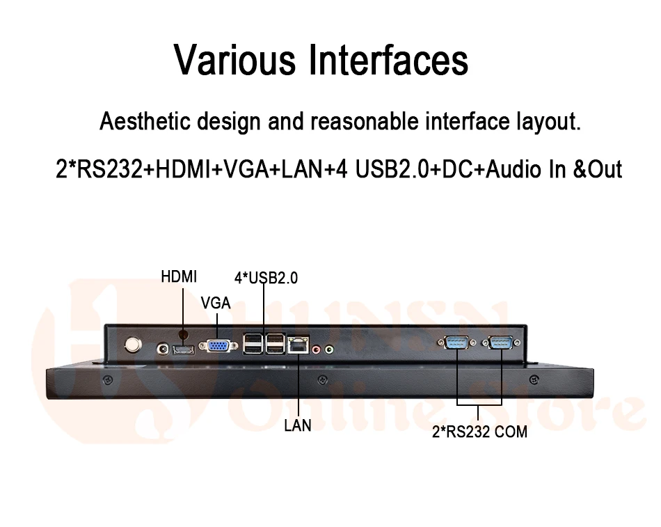 19 дюймов светодиодный промышленный ПК Панель, 10 точек емкостный сенсорный экран, Intel Core I5, Windows 7/10/Linux Ubuntu, [HUNSN DA03W]