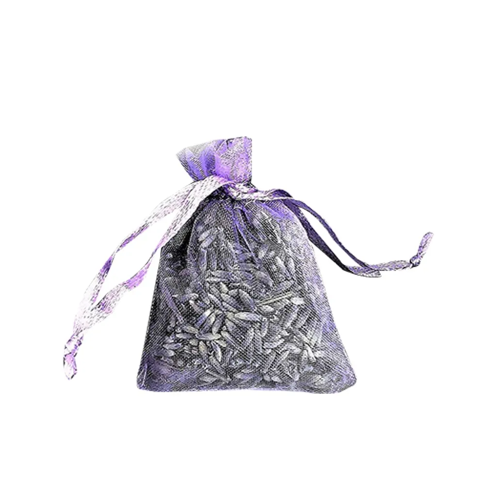 Домашний Аромат пакетиков 12 мешков засушенная Лаванда в небольших сиреневая органза сумки-настоящий цветок свадьба D90402
