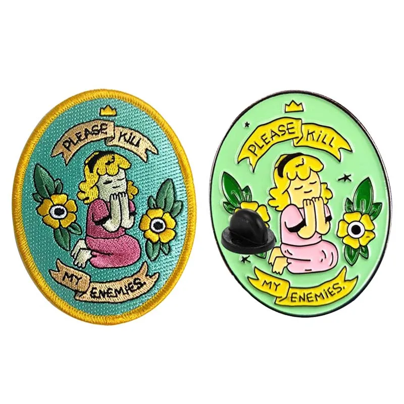 

Please Destroy My Enemies Enamel Pin and Patch Set
