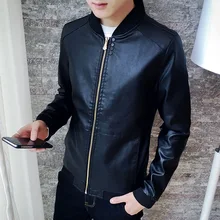 Весна осень новая мода стоячий воротник Chaquetas De Cuero De мотоциклетная тонкая Высококачественная Корейская кожаная куртка