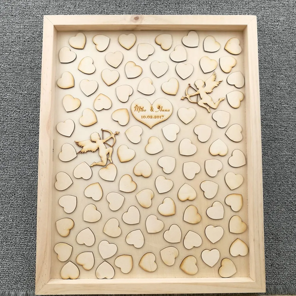 Online Wooden Wedding Guest Signature Customized Book Online Wooden Wedding Guest Signature Customized Book Gift Personalized Drop Top Box With Small Hearts Aliexpress Mobile