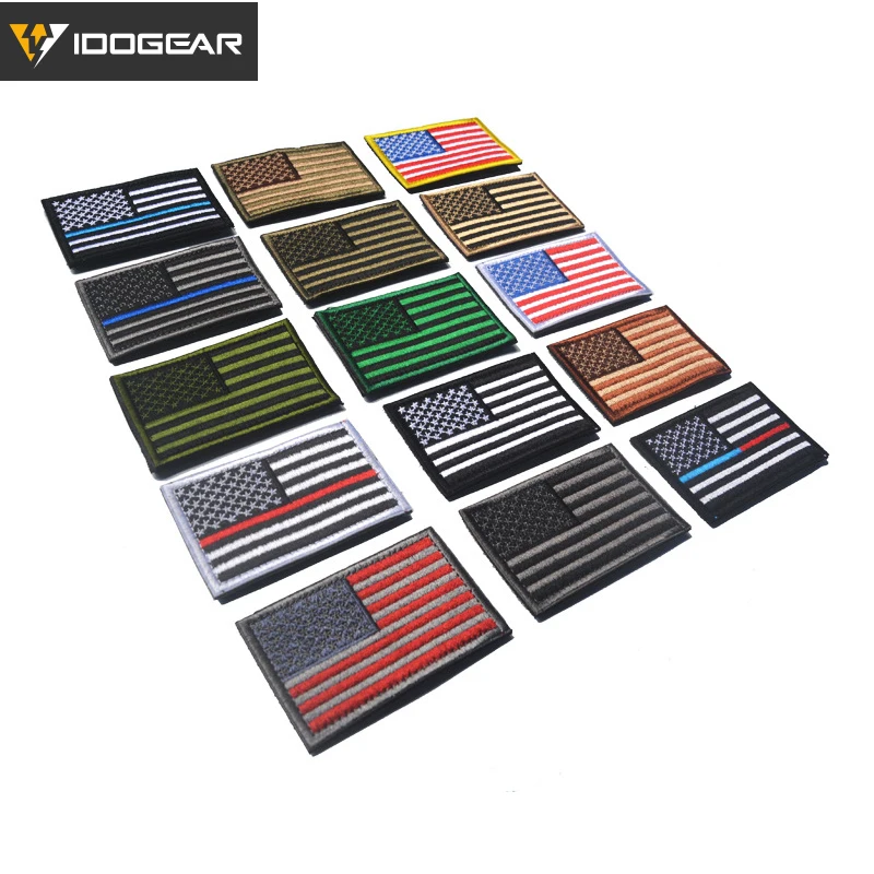 

IDOGEAR Tatical Patch Hook and Loop USA Flag Military Airsoft Duty Combat Gear US Flag Military Badges Combat Gear Left