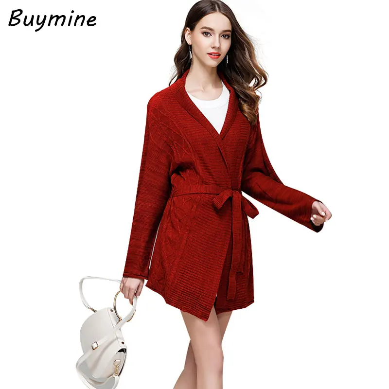 Harajuku Knitted Cardigan Sweater Coat Warm Belt Autumn Winter Knitted