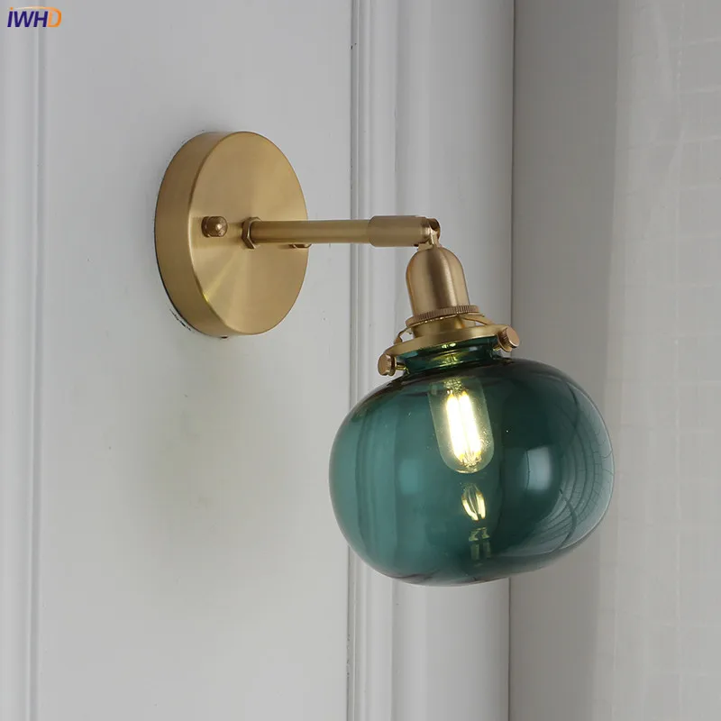  IWHD Nordic Glass Ball Wall Light Bathroom Mirror Bedroom Beside Copper Modern Wall Lamp Sconce LED - 32967964268