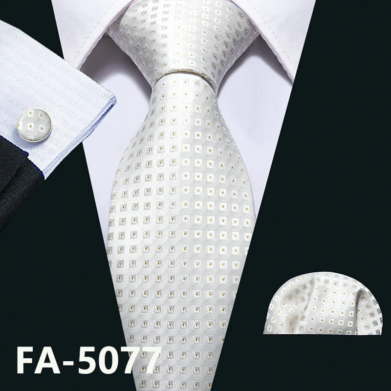 Высокое качество 16 цветов Синий геометрический шелк мужской галстук Барри. Ван 8,5 см тканый бизнес галстук набор дропшиппинг мужской подарок FA-5051 - Цвет: FA-5077