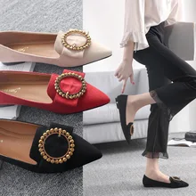 Круглый кристалл пряжкой на плоской подошве без шнуровки женские лоферы весна/осень лианы женские большие размеры 35-40 Кеды удобные мокасины на плоской подошве