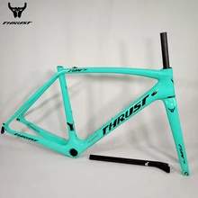 THRUST New Carbon Frame All Black Green Carbon Bike Frame Road Bicycle BSA BB30 PF30 T1000 Carbon Road Frame 2 years Warranty