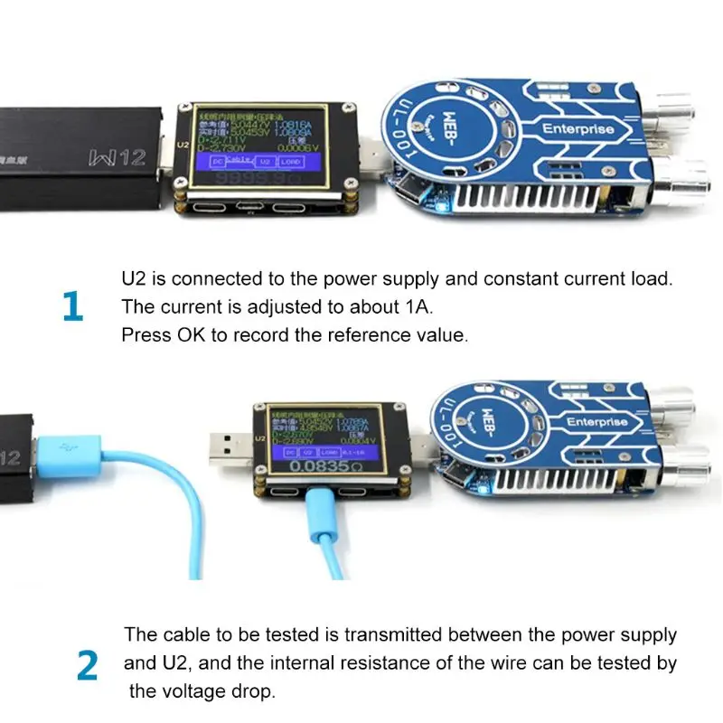 WEB-U2 вольтметр тока USB тестер QC4+ PD3.0 2 PPS протокол быстрой зарядки тест емкости