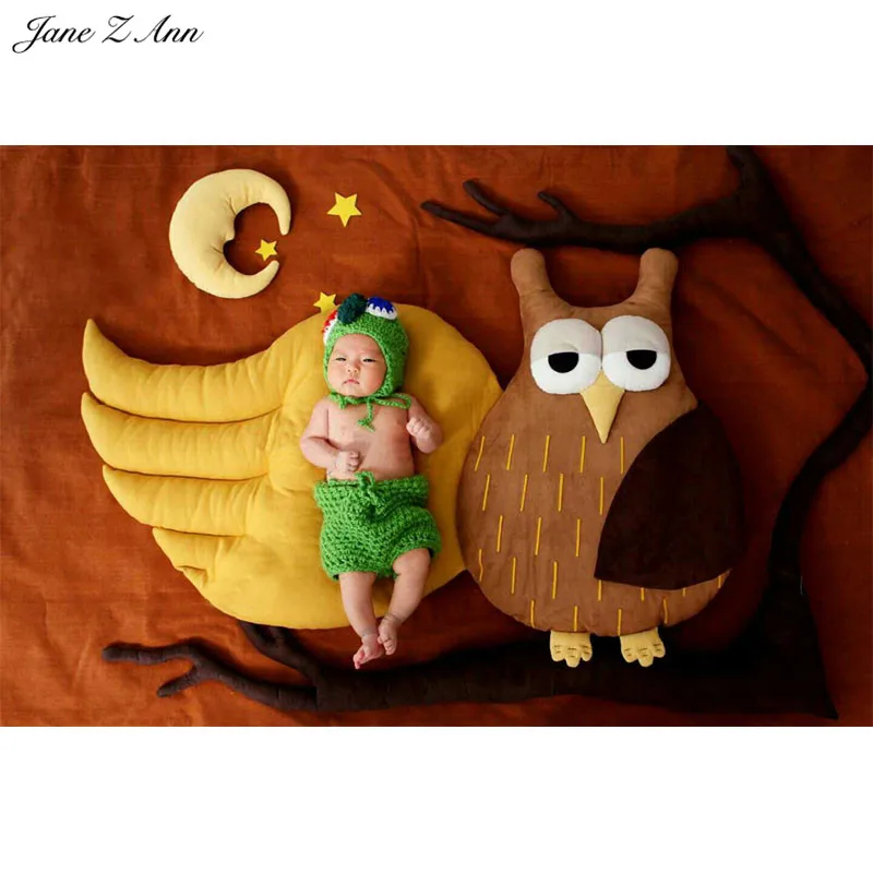 

Jane Z Ann Baby Photography Props Sleeping with owl Theme Background Costume Clothes photo Infant Studio Shooting Props