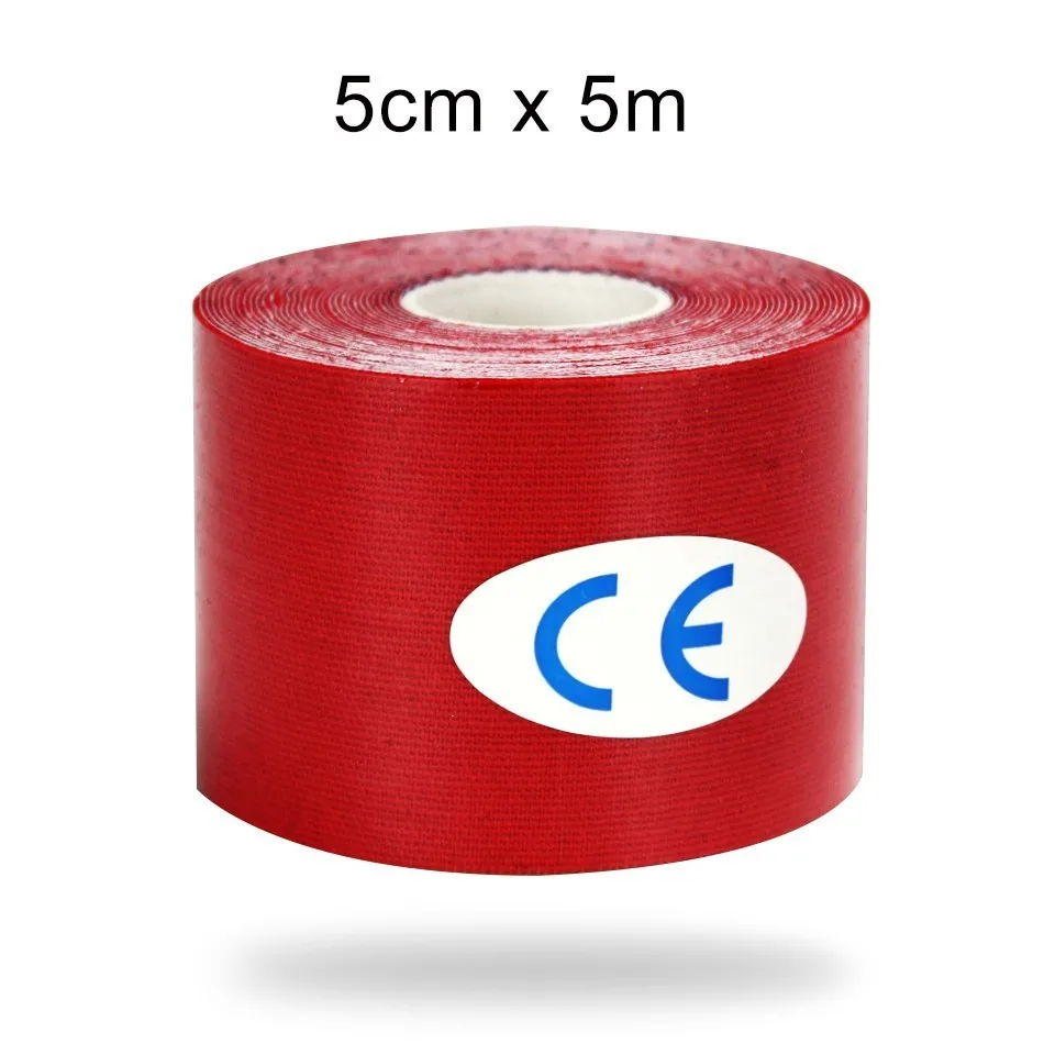 5X500 Red Фитнес-бандаж для тренажерного зала, эластичная лента, кинезиологический спортивный наколенник для восстановления мышц, защита от боли в мышцах, наколенники - Цвет: 5X500 Red