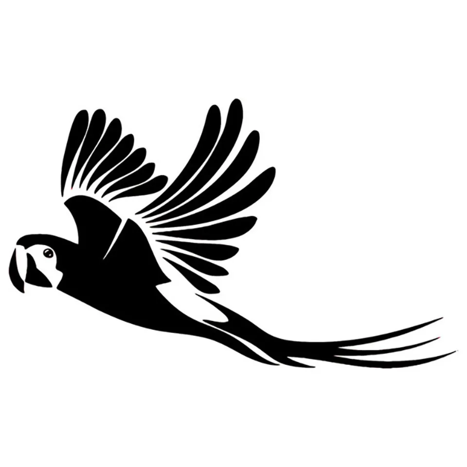 Parrot Bird Cute Car Stickers Jungle Animal Car Styling Body Decals Accessories BlackSilverLaser 17.810 (2)