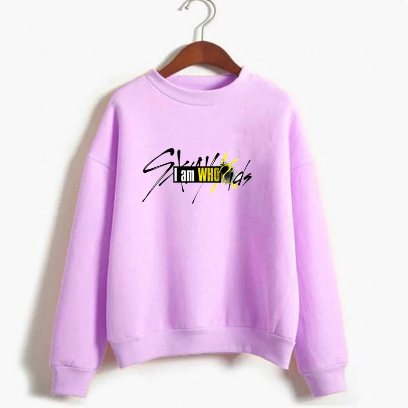 Kpop Stray Kids I Am Who Hoodies Women Crewneck Fleece Warm Straykids Sweatshirt Haajuku Long Sleev