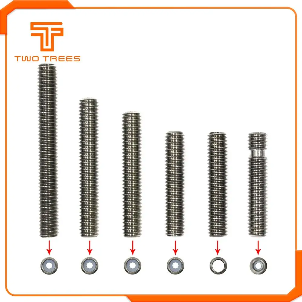 Нержавеющая сталь горло длинные M6 30 мм 40 мм с резьбой для MK8 MK9 1,75 мм нити 3D принтеры части трубы полностью металлическая часть 4,1