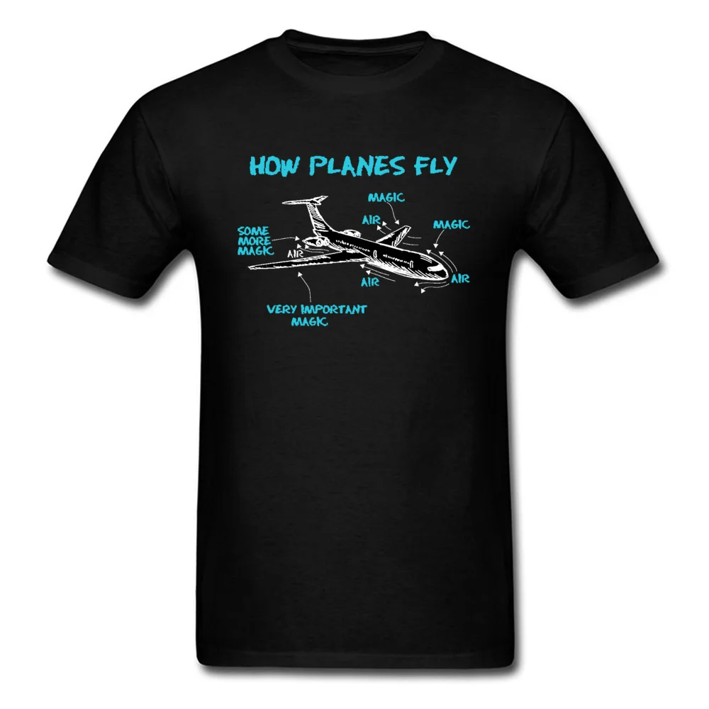 Принт инженера механического как самолет летают мужские футболки самолет схема шаблон Футболка день отца хлопок - Цвет: Black