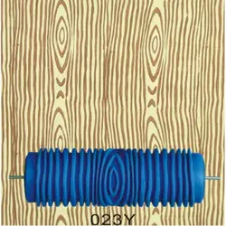 Ручные инструменты для дома-5 дюймов резиновая настенная живопись ролик, дерево зерна шаблон ролик синий без ручки, 023Y, бесплатная доставка