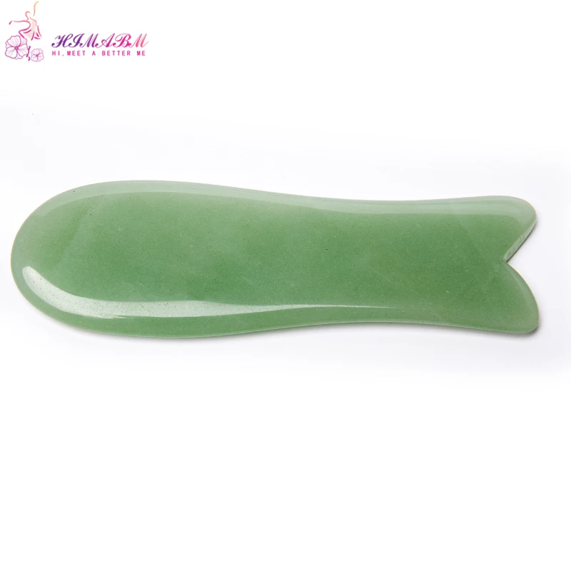Natural GreenJade Body Massage Stone Fish Shape GuaSha Board for Health Care Reiking Healing item relax tool acupunture point Natural GreenJade Body Massage Stone Fish Shape GuaSha Board for Health Care Reiking Healing item relax tool acupunture point