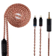 Yinyoo 8 rdzeń 7N pojedyncze kabel miedziane z kryształami tajwan Import 2.5/3.5/4.4mm kabel zbalansowany z złącze MMCX dla KZAS10 ZS10 ZST