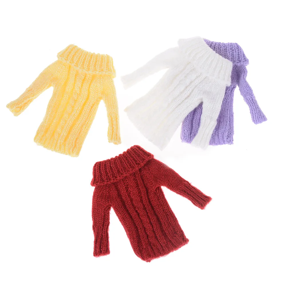 

Handmade Wool Yarn Doll Knitted Sweater For Girl Doll Tops Coat Dress Clothes For 1/6 Blythe Doll Accessories Kids Toy