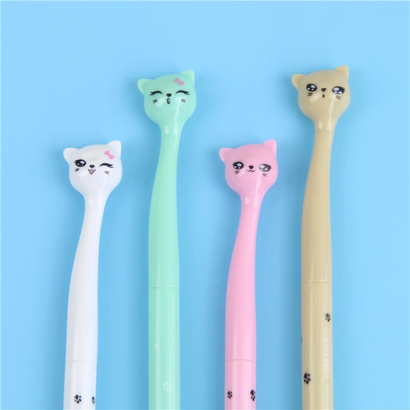 

4 X 0.5mm Cute Candy Color Bow Cat Gel Ink Pen Maker Pen School Office Supply Escolar Papelaria