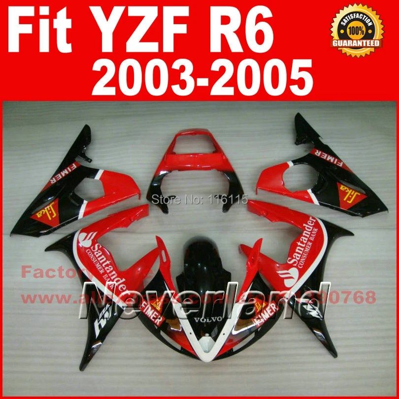Motorcycle parts for YAMAHA R6 fairing kit 2005 2003 2004 YZF R6 fairings kits 03 04 05 year free gifts