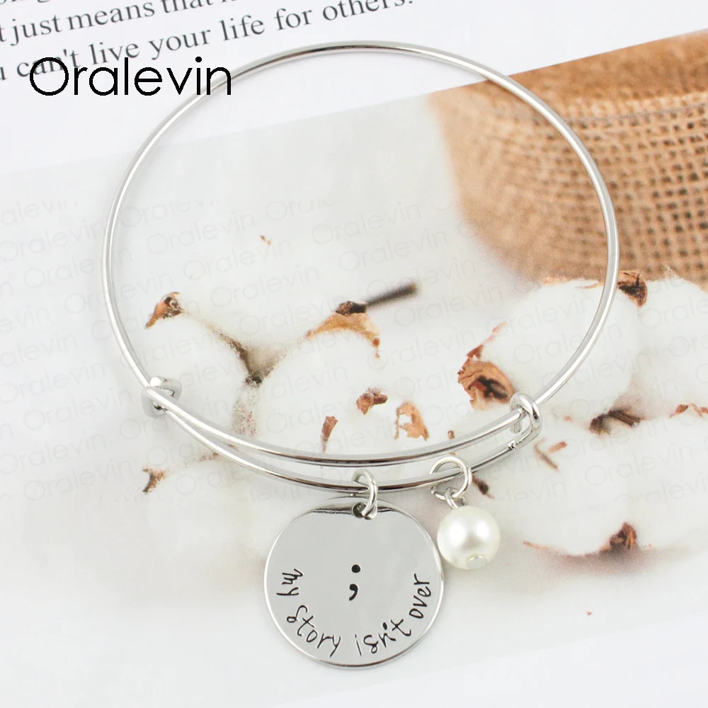 

My story isn't over adjustable Wire Bracelet Bangle with pearl Women Girls Gift Jewelry 10Pcs/Lot ,#LN1288-B