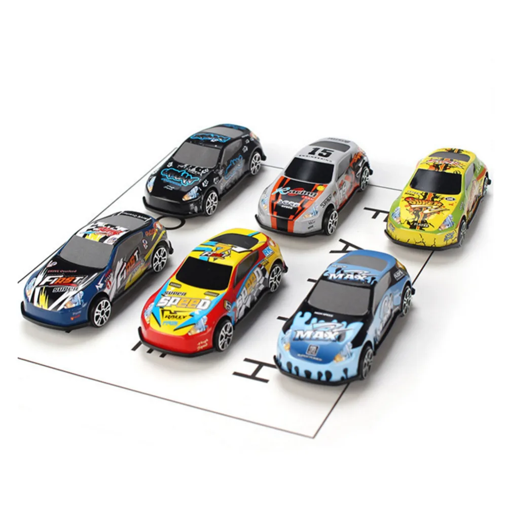 6 Pcs/set Hot Cartoon Mini Pull Back Car Toy Mold Alloy Cars Vehicles Diecast Children Pocket Toys Model Nursery gift 2019 New