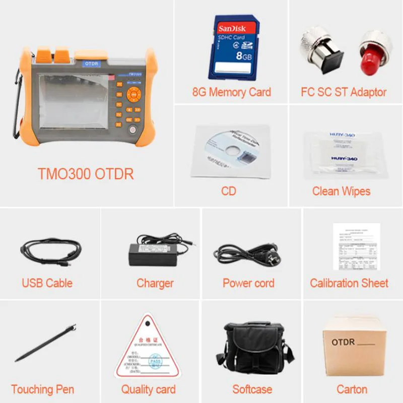 ZHWCOMM OTDR TMO-300-SM-28/26dBm-80KM сенсорный экран оптический рефлектометр интегрированный VFL