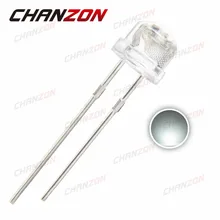 100 шт., 5 мм, белый светильник в соломенной шляпе, светодиод, светодиодный, широкоугольный, 5 мм, 20 мА, ультра яркий(прозрачные линзы), электронные компоненты