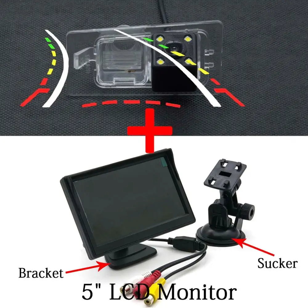 Динамическая траектория Автомобильная камера заднего вида для азиатского hyundai Elantra 2011 2012 Kia Ceed Европейская версия 4,3 5 дюймов парковочный монитор - Название цвета: Camera 5 inch LCD