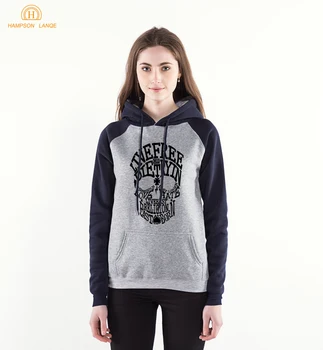 

2019 Hot Sale Women's Sweatshirt The Skull Punk Live Free Spring Kpop Raglan Hoodies Hip Hop Women's Hoodie Cool Adult Pullovers