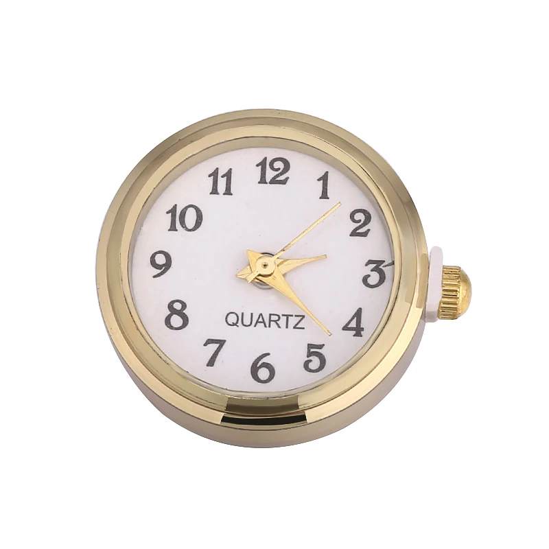 Glass font b Watch b font Snap Buttons Gold Color Can Move fit 18mm 20mm DIY