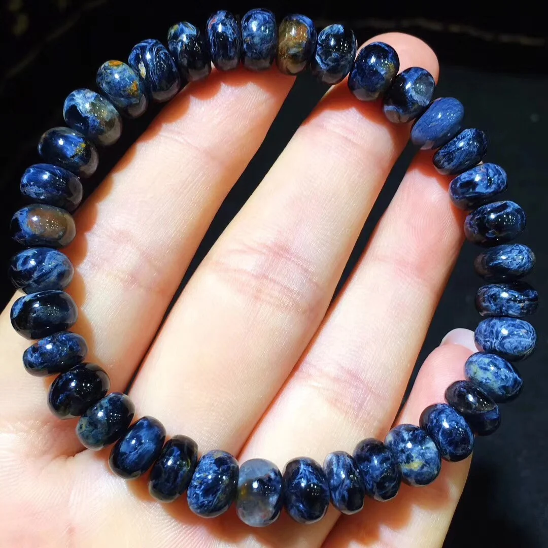 

100% 8.3x5mm Natural Namibia Pietersite Blue Yellow Beads Gemstone Round Bead Bracelets Man Women Drop Shipping B09653