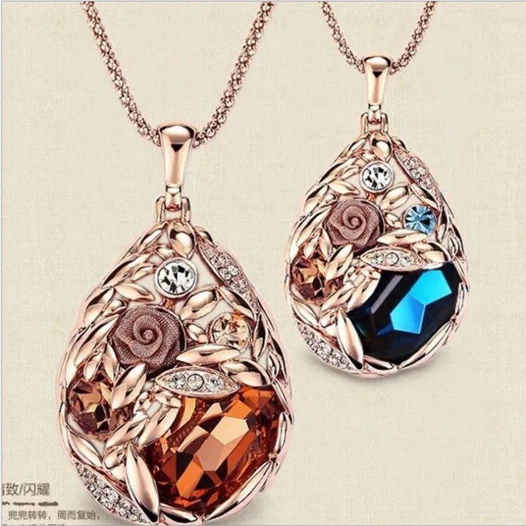 Секционный лист кристаллов из австрийского опала колье одежда ожерелья 925 ювелирные изделия для женщин