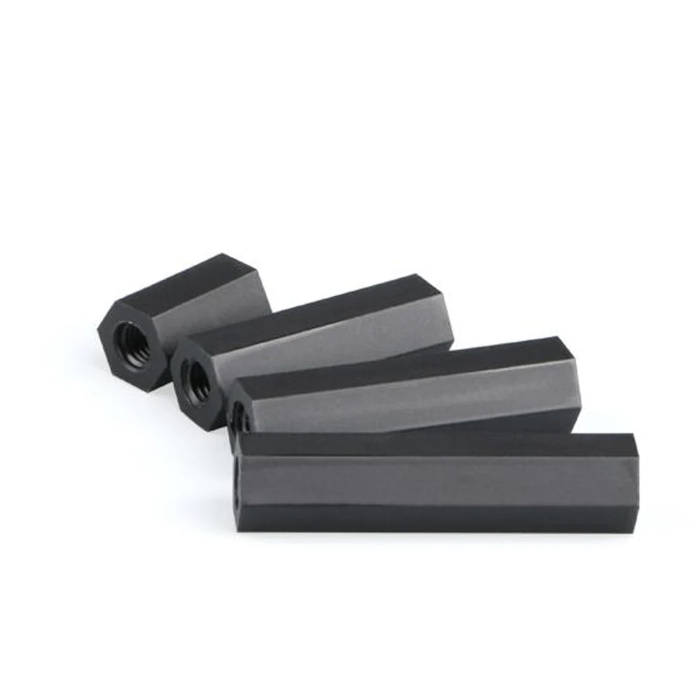 

M4 Hex Nylon Standoff Black Female Plastic Mount Hexagon Threaded PCB Motherboard Spacer Pillar Boards Bolt Screw Nut