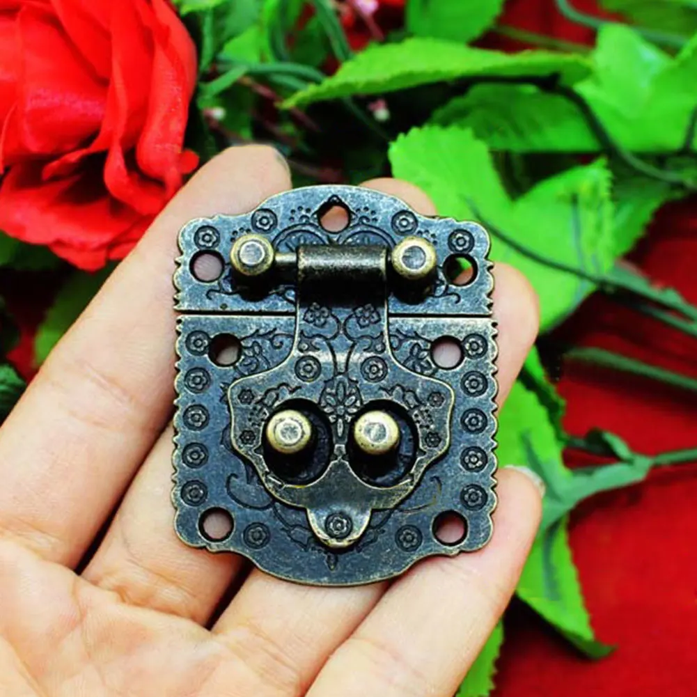 

1 Pc Vintage Bronze Wooden Box Cabinet Lock Toggle Latch Hasp Antique Chinese Old Lock Furniture Decor Accessories Crafts