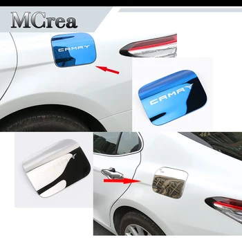 

MCrea 1x Car Styling Stickers for Toyota Camry XV70 2017 2018 Fuel Tank Cap Covers Stickers Stainless Steel Accessories