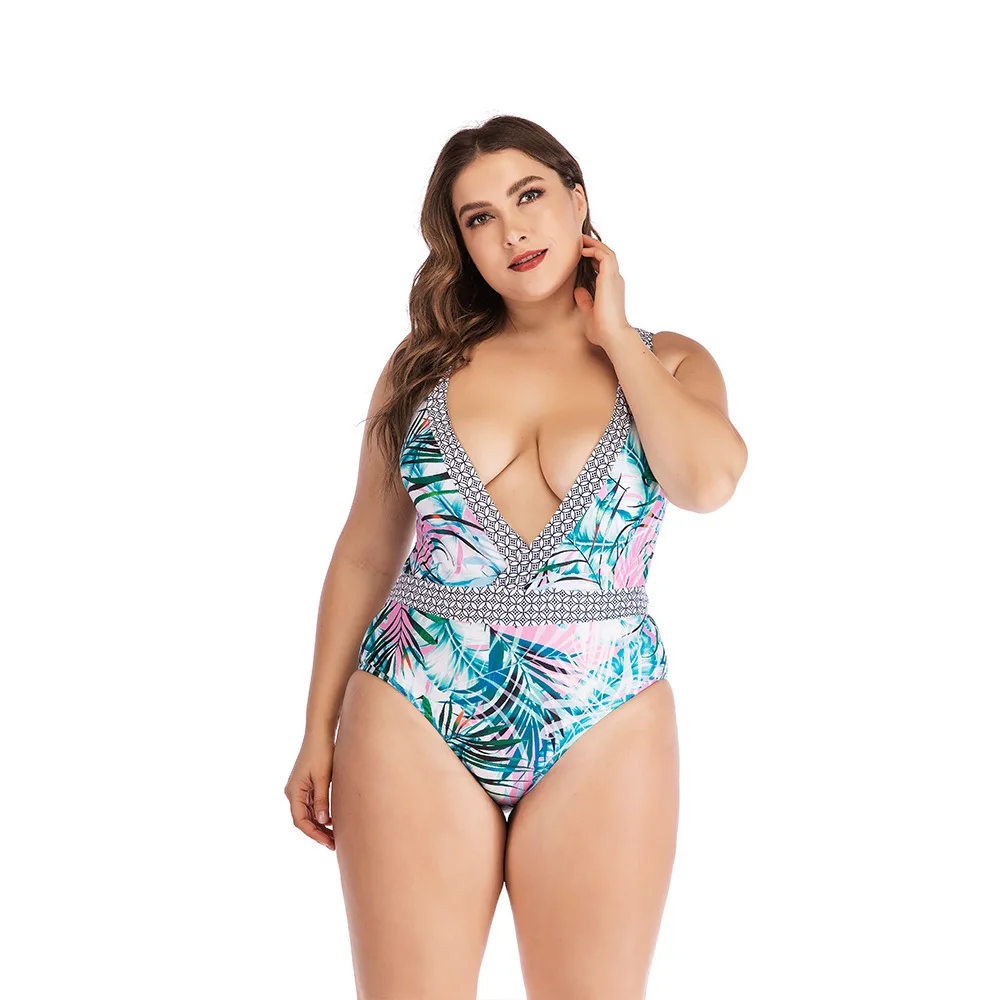 Плюс размер купальники для женщин one piece Swimsuit Bodysuits& One-pieces BK1947