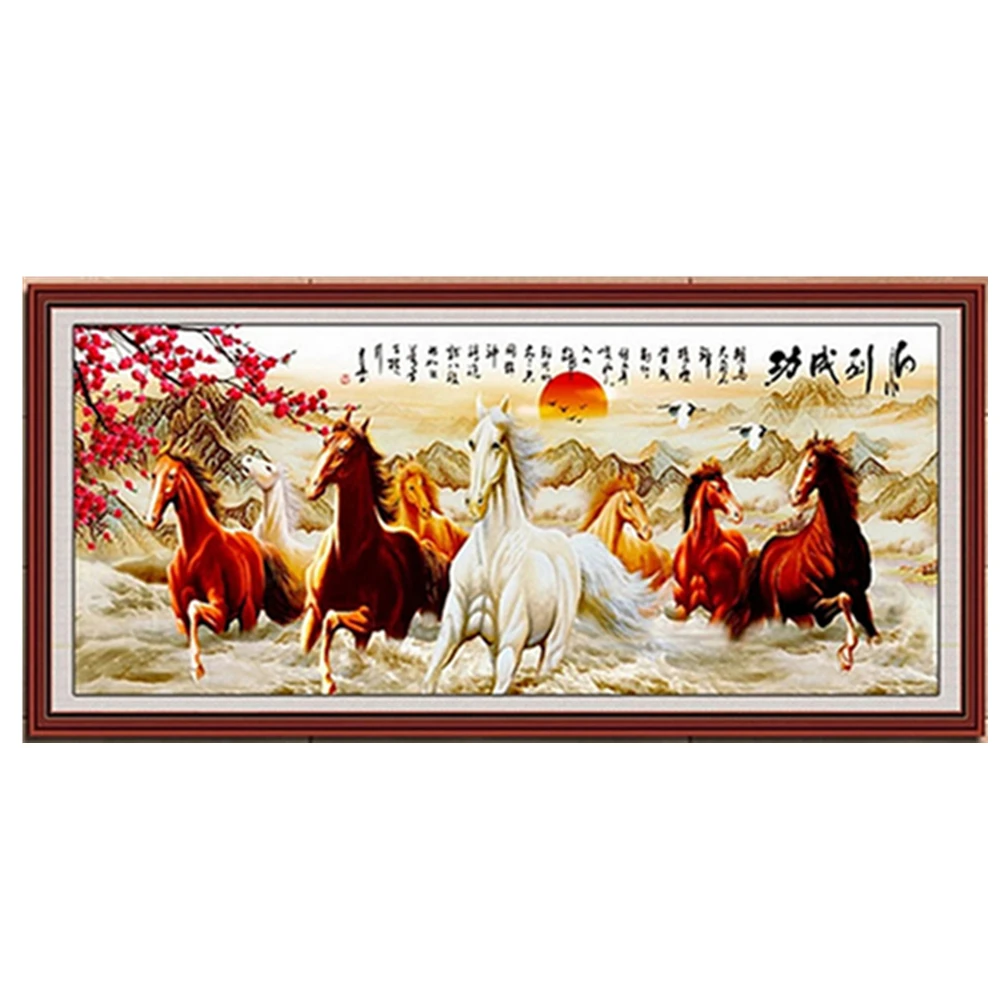 

DIY 5D Horses Embroidery Diamond Painting Cross Stitch Kits Home Decor Crafts