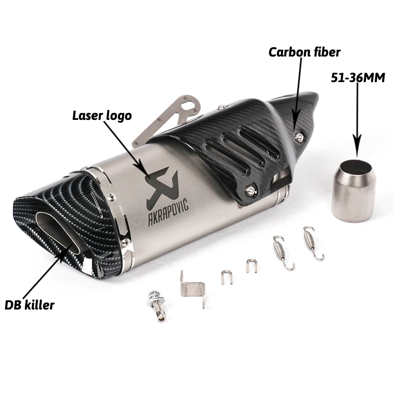 51 мм мотоциклетный, из углеродного сплава глушитель выхлопной трубы R6 R1 CBR500 Z750 500cc 600cc r11 akrapovic выхлопной трубы Тубо escapamento moto