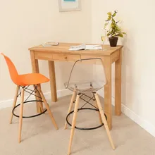 Прозрачный современный дизайн прозрачный Лофт пластиковый деревянный барный стул высокий барный стул обеденный стул со спинкой высота сиденья 65 см 69 см-2 шт