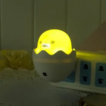 

LED Nightlights Wall Socket Lamps Cartoon Chick Light-Control Sensor Sensor Night Light For Kids Bedroom Bedside Lamp US Plug