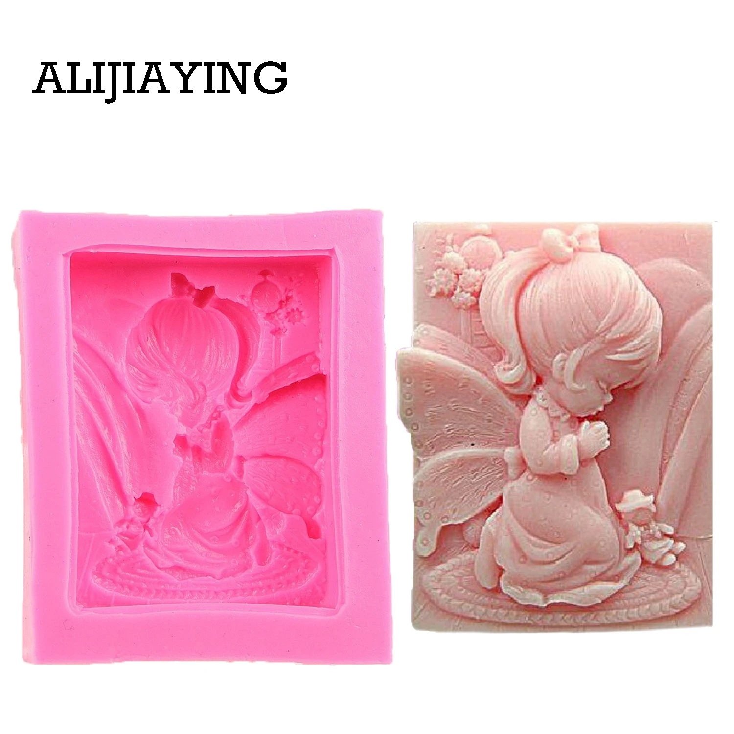 

M0445 1Pcs 3d Angel Angel Girl Model Silicone Mold Candle Making And Soap Shape Kitchen Pastry Cake Decorating Tools Chocolate