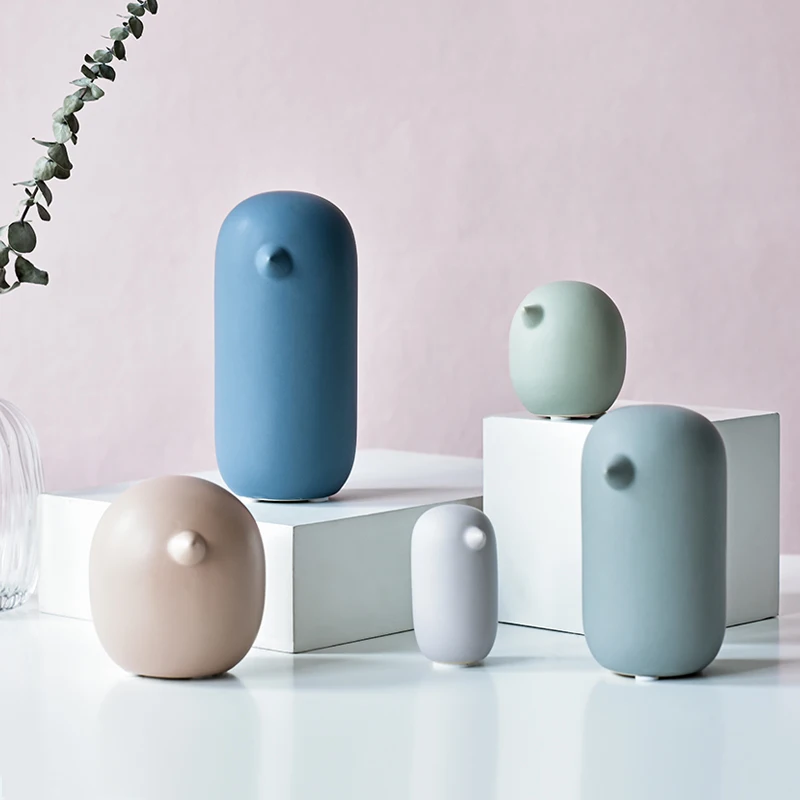 

Nordic Simple Abstract Creative Birdie Ceramic Pendulum Modern Household Simple Color Little Bird House Decor Children Gift