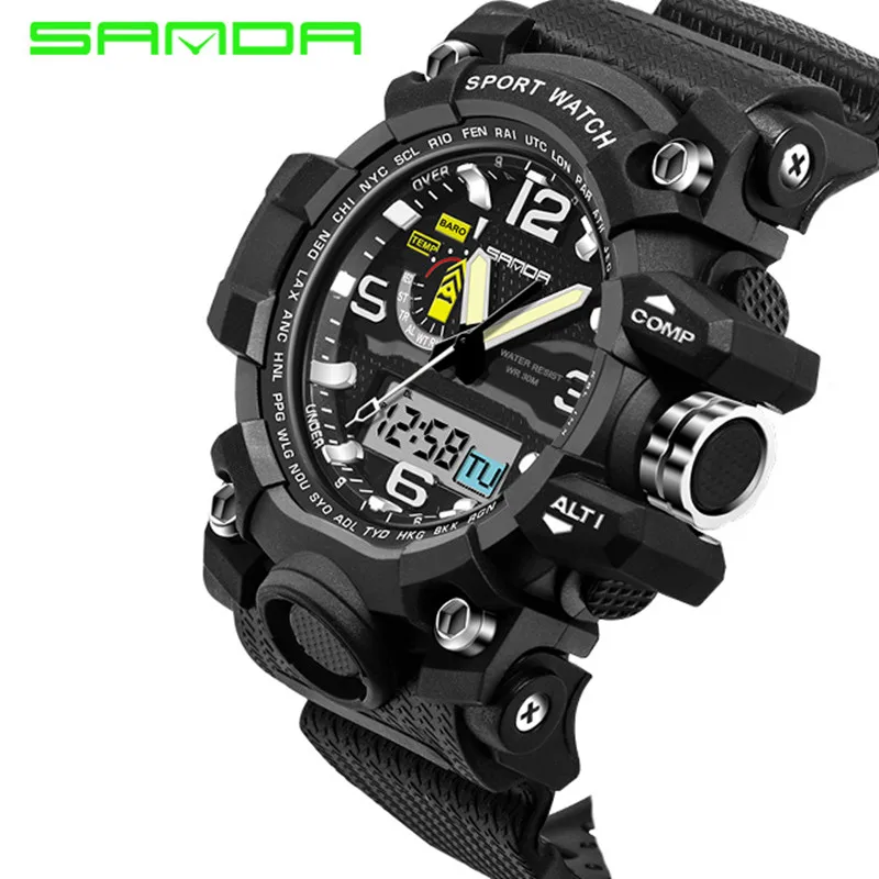 Prix pour 2016 Nouvelle Montre Hommes Étanche Sport Numérique Montres de SANDA Hommes S-Choc Armée Militaire Sport Montre Relogio Masculino Prix pour 2016 Nouvelle Montre Hommes Étanche Sport Numérique Montres de SANDA Hommes S-Choc Armée Militaire Sport Montre Relogio Masculino